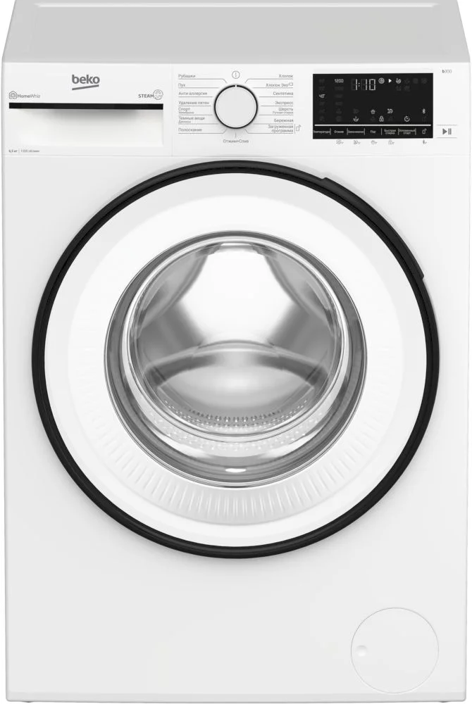 Стиральная машина Beko B3WFR572W (45-49,6см / 7кг / 1200об / пар SteamCure™ / HomeWhiz®(Bluetooth) / Инверторный мотор ProSmart™ / A)-0