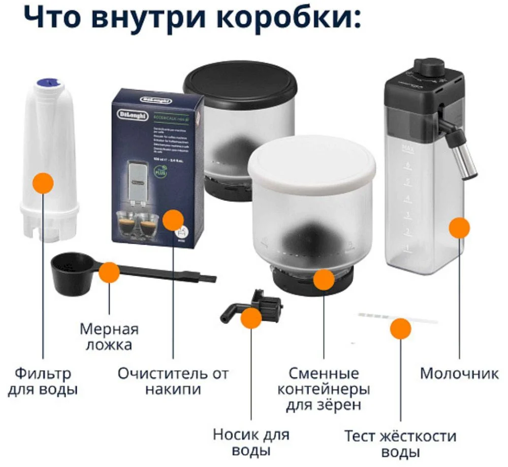 Кофемашина DeLonghi Rivelia EXAM440.55.G (кофе зерновой, молотый/ 1450 Вт/ 1.4 л/ автоматический капучинатор/ 13 напитков)-7