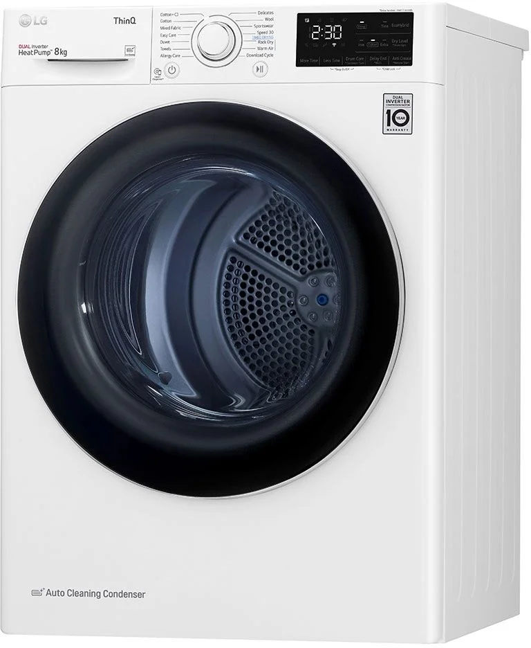 Сушильная машина с тепловым насосом LG RH80V3AV6N (69см / 8кг / Конденсационная / Allergy Care / Eco Hybrid™ / DUAL Inverter Heat Pump™/ThinQ™/Wi-Fi)-9