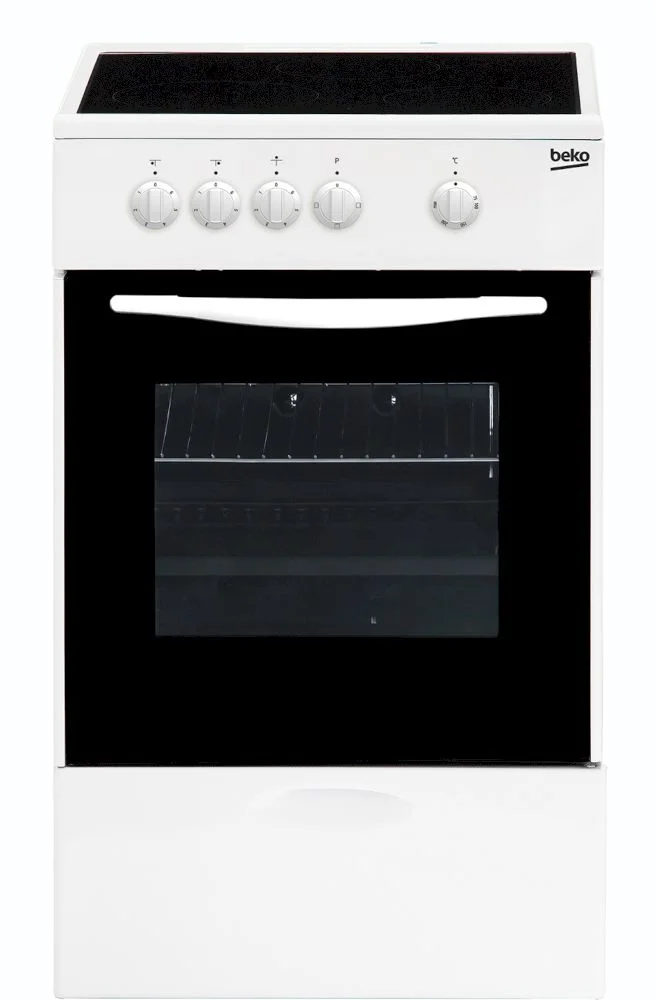 Плита электрическая Beko FCS47002 (Белая / духовка - 54 л / 3 конфорки (1200/1200/1700) / стеклокерамика)-0
