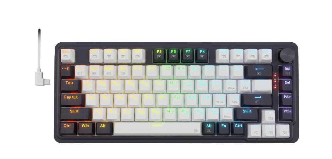 Механическая клавиатура Redragon Ucal Pro RGB (81,кр.свитчи, русская раскладка), черный/белый-0