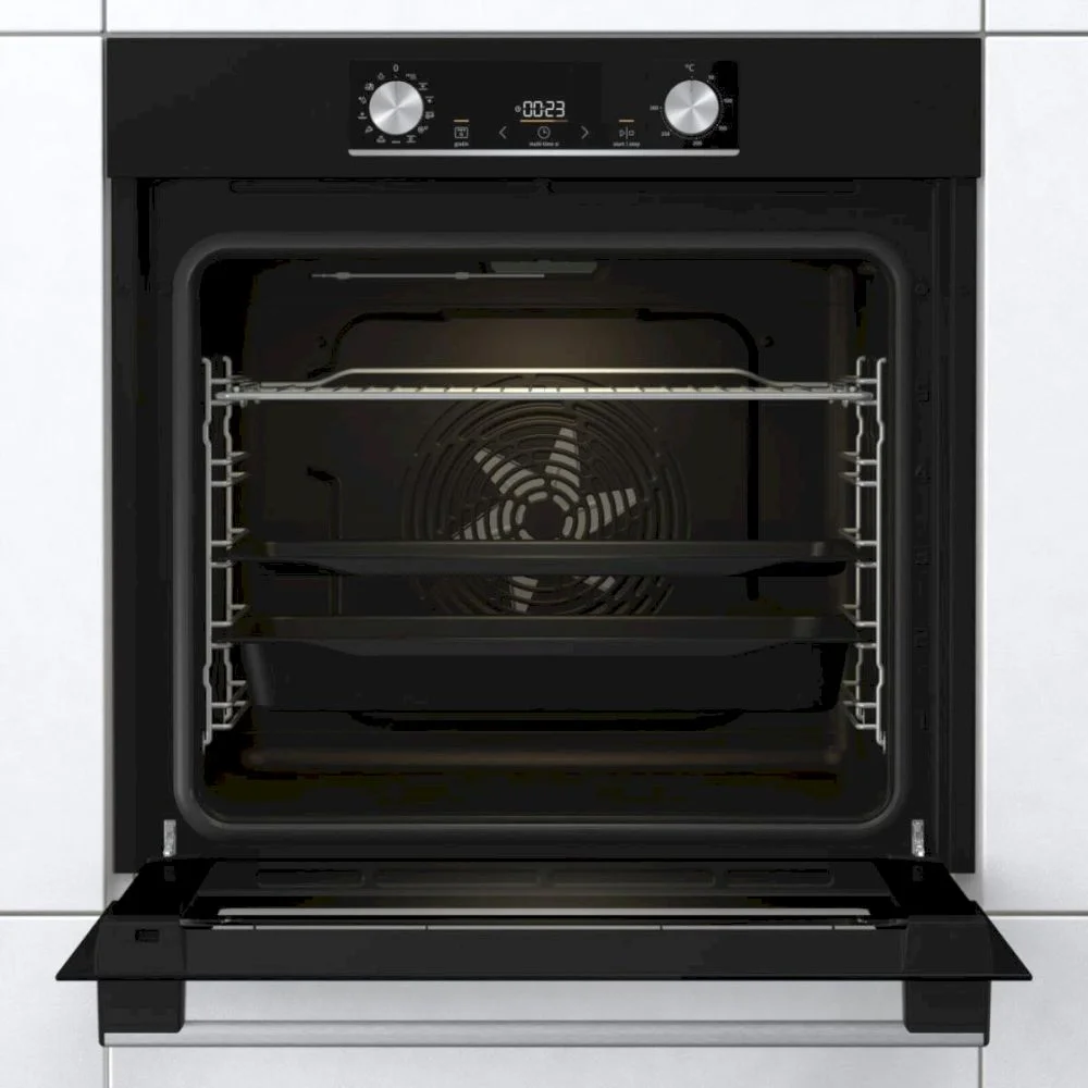 Духовой шкаф Gorenje BOSX6737E03B (Essential / 77 л / до 300 °C / Чёрный, стекло / AquaClean / PerfectGrill / съемные направляющие / А / IconLED)-1