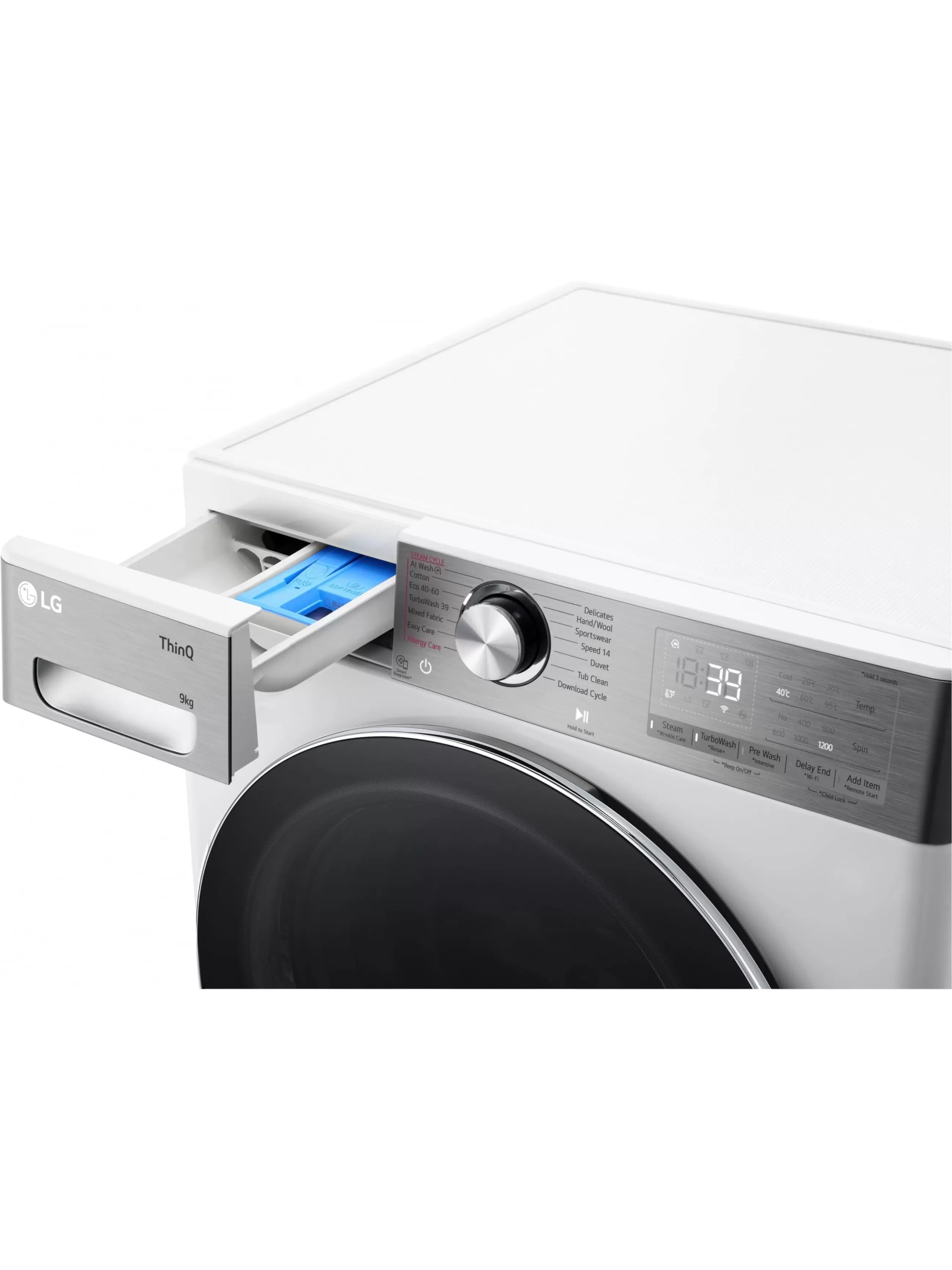 Стиральная машина LG F2WR909P3W (47.5см / 9кг / 1200об / пар / добавление белья / AI DD ™ / TurboWash™ 360˚ / Wi-Fi / Inverter Direct Drive / A+++)-8