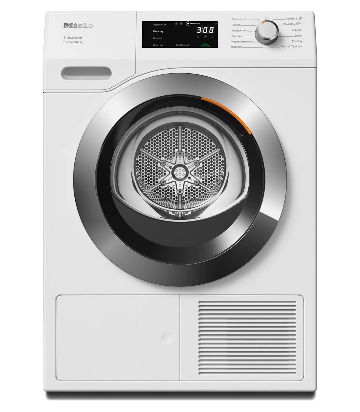 Сушильная машина с тепловым насосом Miele TEF775WP EcoSpeed&8kg (T1 / 63,6см / 8кг / EcoDry / FragranceDos / DryCare / Miele@home)-0