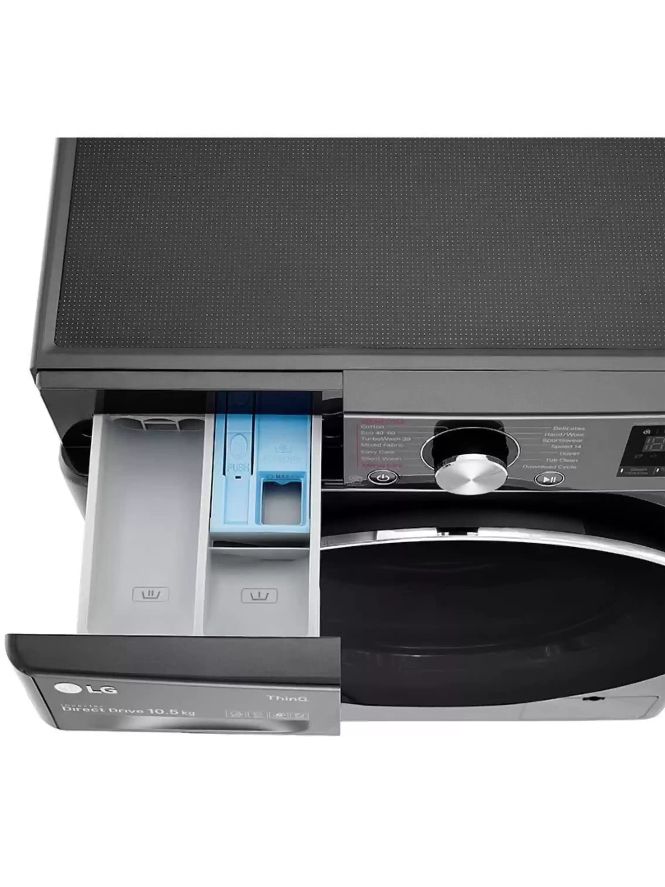 Стиральная машина LG F4WV910P2SE (56.5см / 10,5кг / 1400об / пар / добавление белья / AI DD / Steam+ / Wi-Fi / Inverter Direct Drive / A+++ / Чёрная)-6