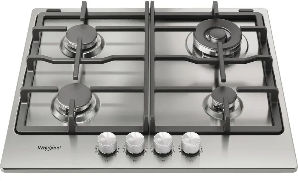 Поверхность газовая Whirlpool TGML 661 IX (Нерж.сталь / 4 конфорки / Чугунные решетки / Электроподжиг / Газ контроль)-0