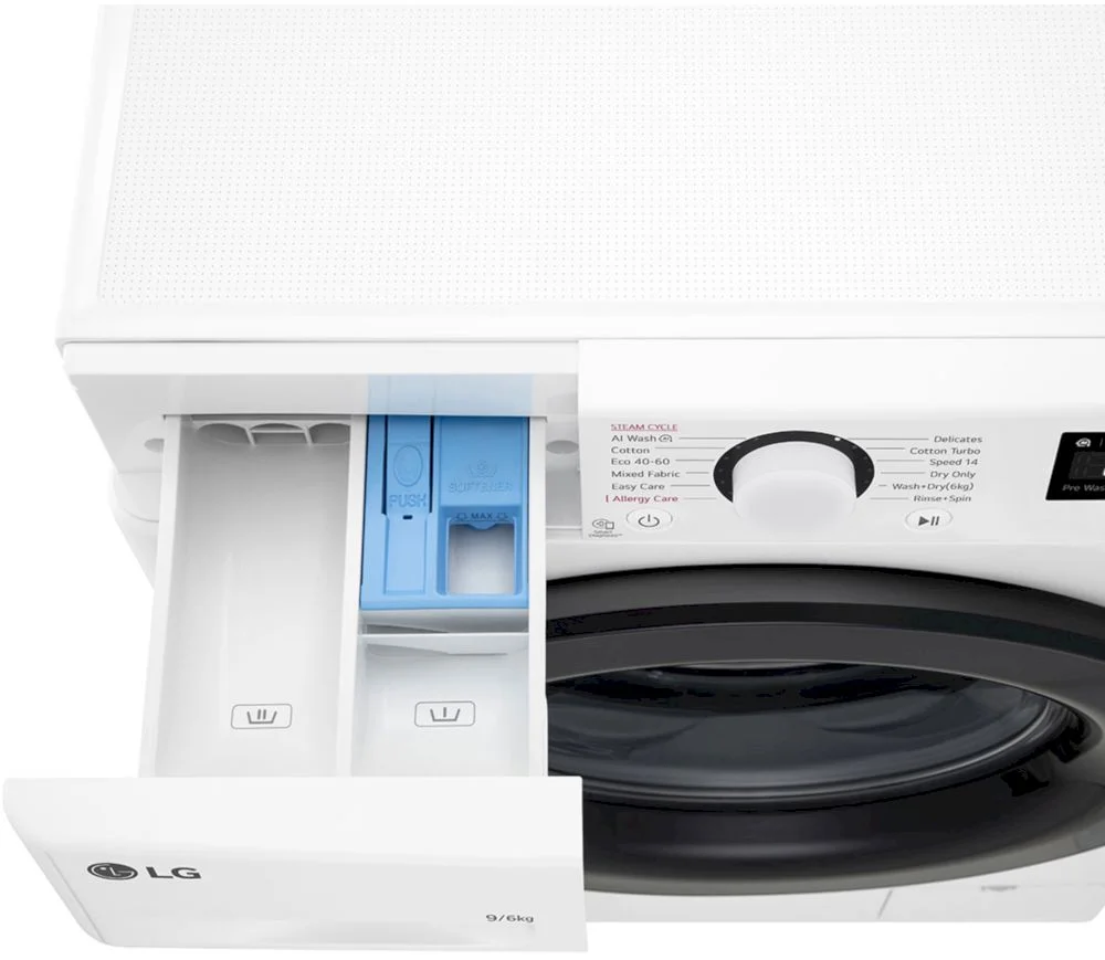 Стирально-сушильная машина LG F4DR509SBW (56.5см / 9кг / 6кг / 1400об / пар / AI DD / TurboWash™360 / Inverter Direct Drive / A+++)-6
