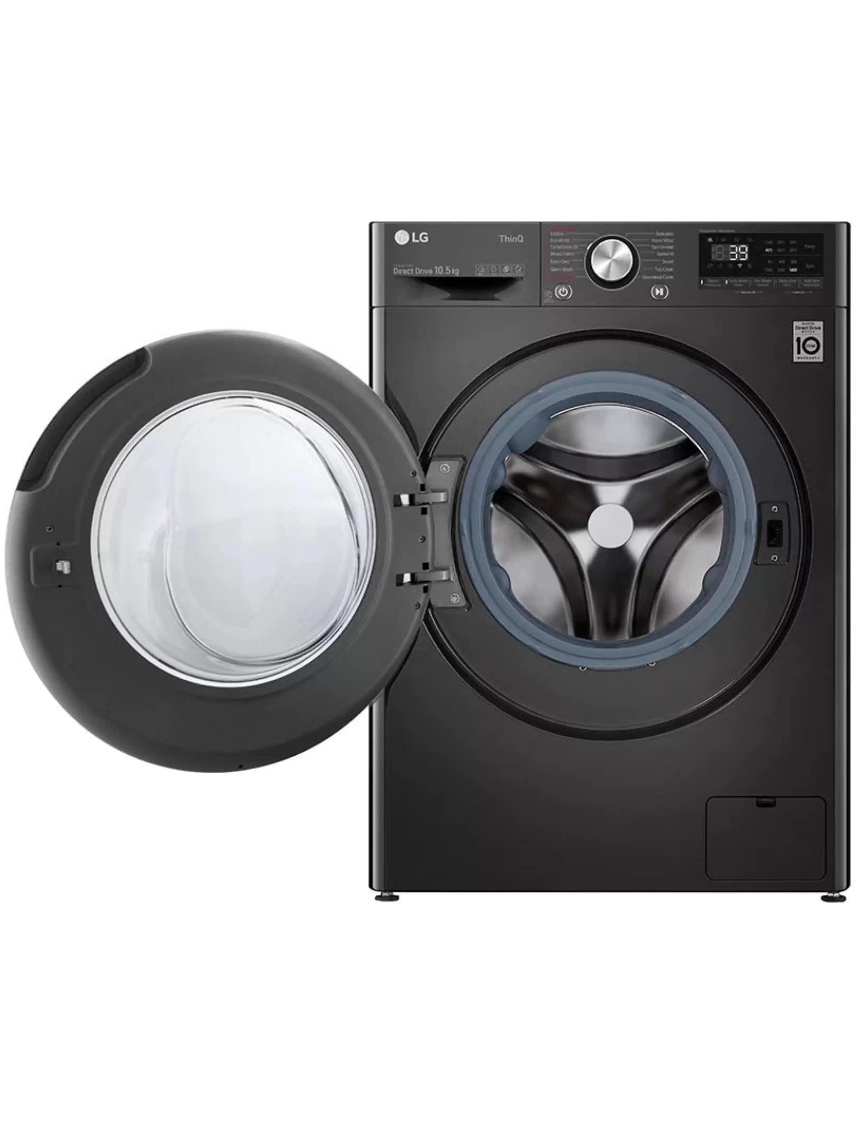 Стиральная машина LG F4WV910P2SE (56.5см / 10,5кг / 1400об / пар / добавление белья / AI DD / Steam+ / Wi-Fi / Inverter Direct Drive / A+++ / Чёрная)-1