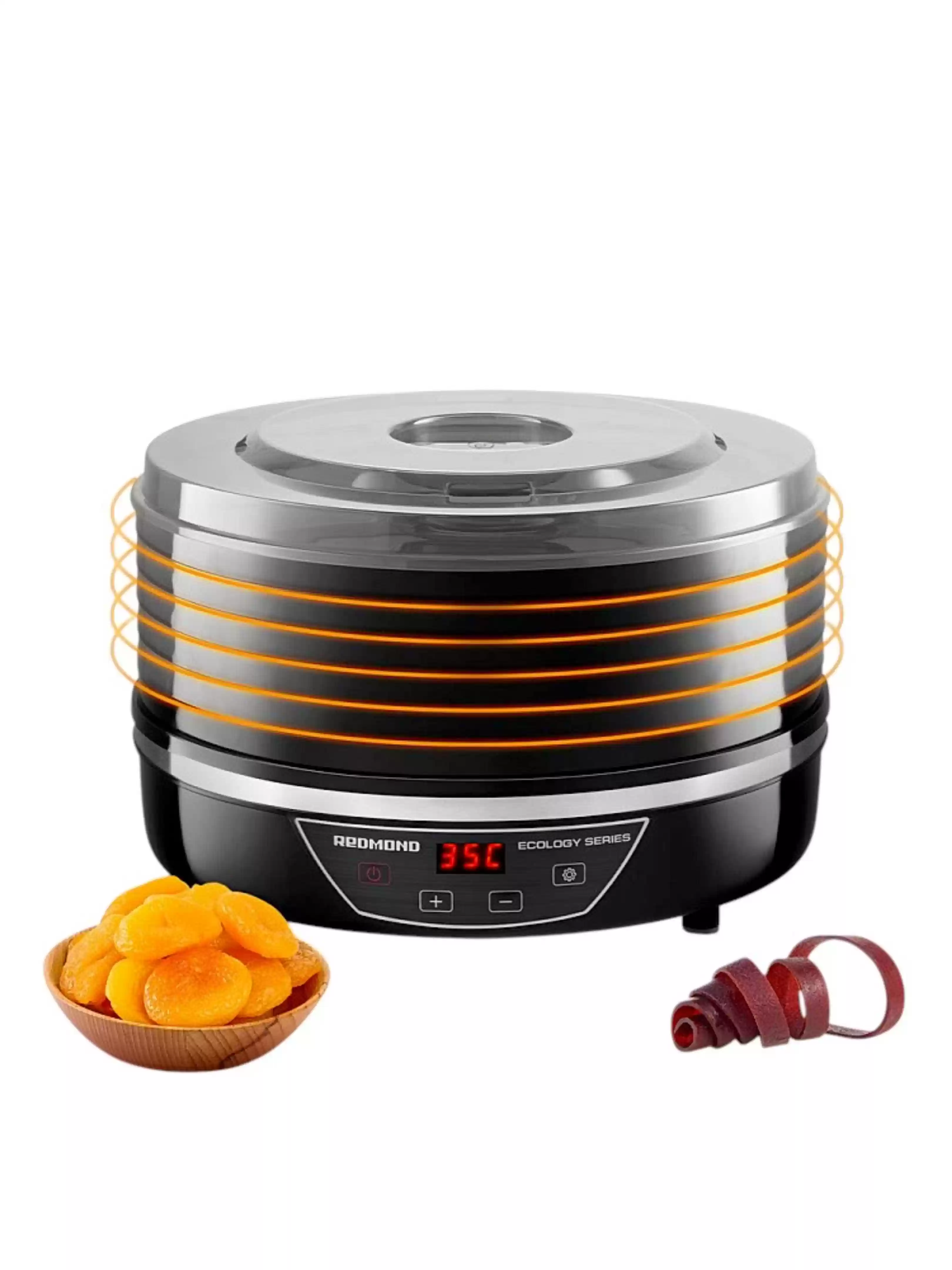 Сушилка для овощей и фруктов Редмонд FD1102 (500 Вт, 35-70°C, 5 секций, регулировка температуры, дисплей, таймер)-3