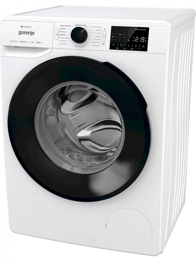 Стиральная машина Gorenje WGPNEI84A1SW (Essential / 52-54,5 см / 8кг / 1400об / пар / Wi-Fi / А+++)-2