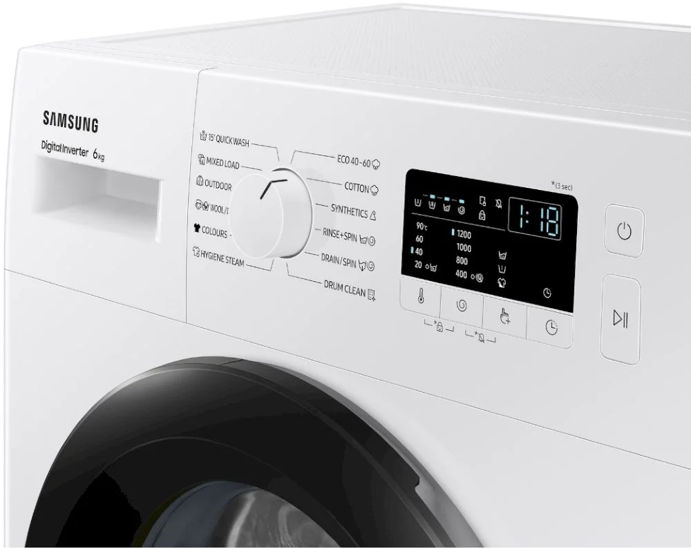 Стиральная машина Samsung WW60A3120BE/LE (40см / 6кг / 1200об / пар / Drum Clean / мотор - Digital Inverter)-7