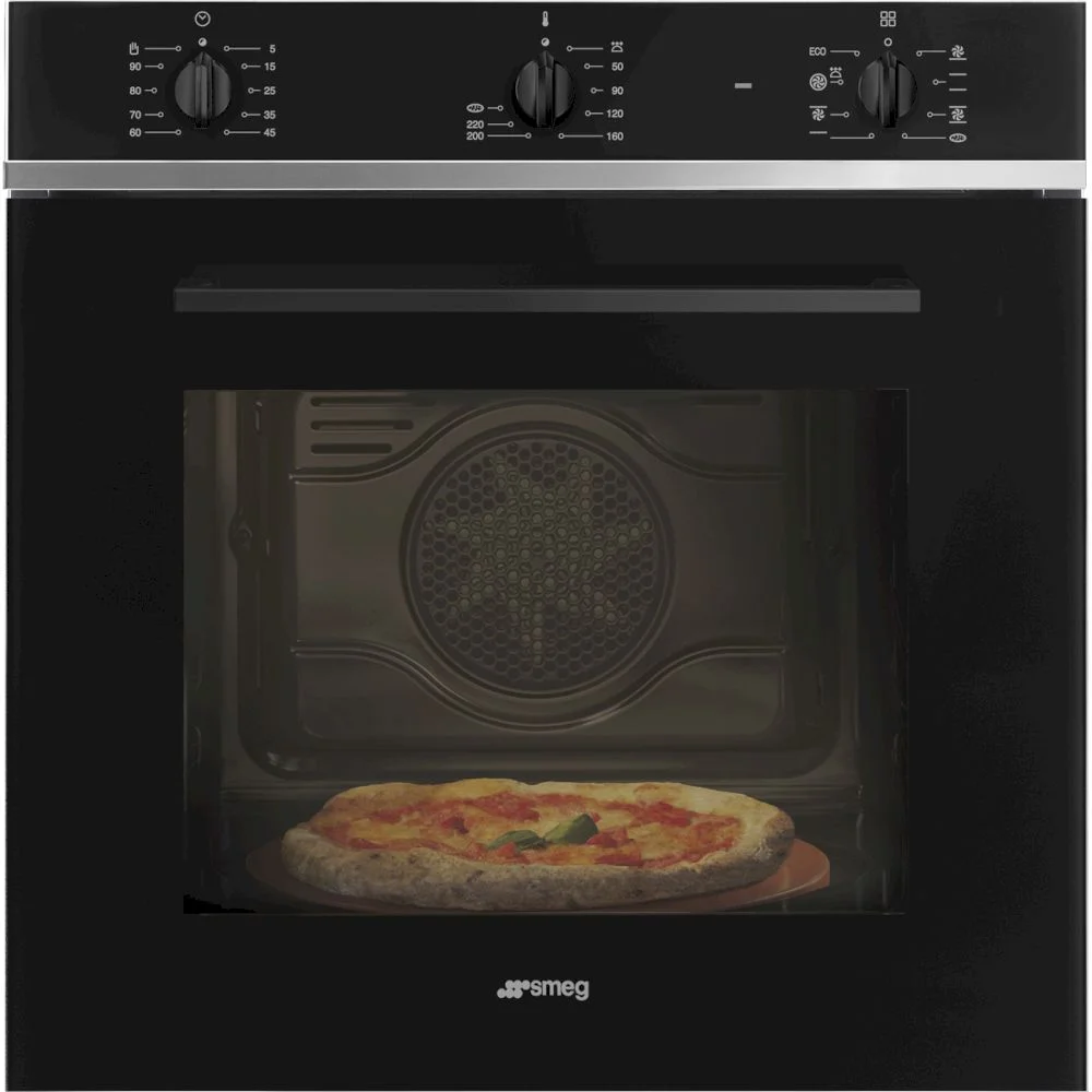 Духовой шкаф Smeg SF64M3PZB (65 л / до 250 °C / Чёрный / Рельефные направляющие / А)-0