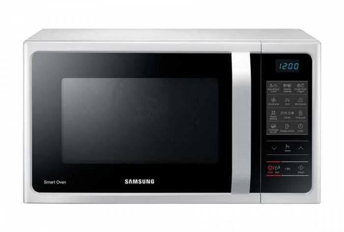 Микроволновая печь Samsung MC28H5013AW (28 л, 900 Вт, переключатели сенсор, гриль, конвекция, дисплей, белый)-0