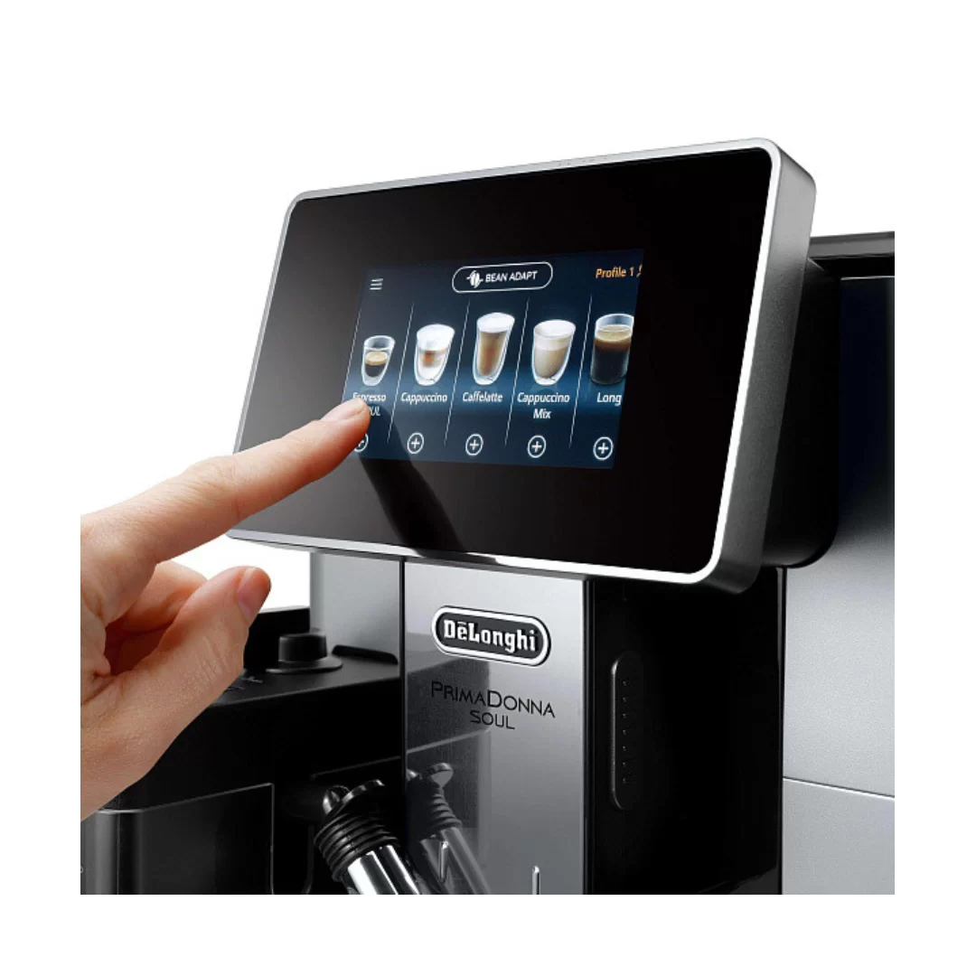 Кофемашина DeLonghi PrimaDonna SOUL ECAM610.55.SB (кофе зерновой, молотый/ 1450 Вт/ 2.2 л/ автоматический капучинатор/ 18 напитков)-5