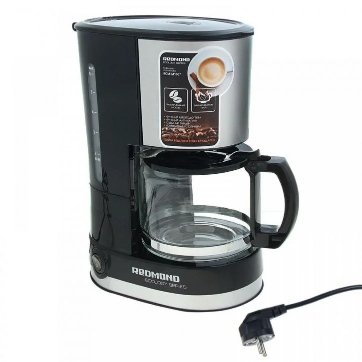 Кофеварка капельная Redmond RCM-M1507 (используемый кофе - молотый / 600 Вт / 0.6 л)-1