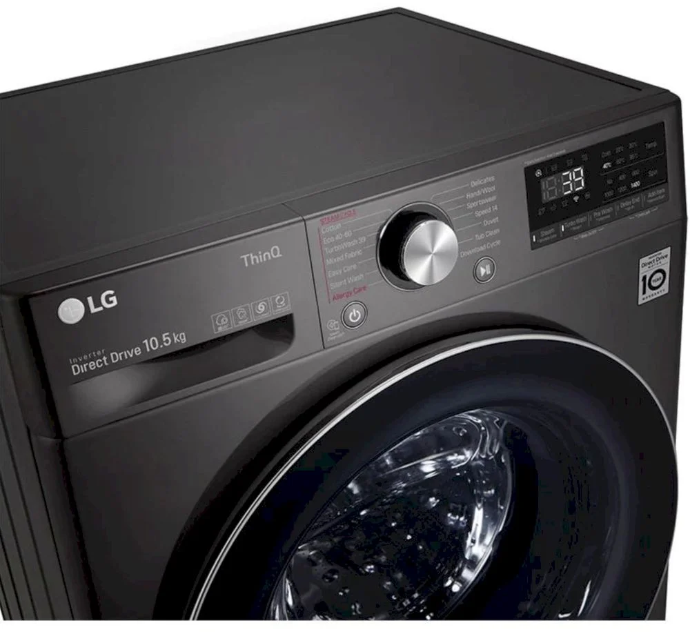Стиральная машина LG F4WV910P2SE (56.5см / 10,5кг / 1400об / пар / добавление белья / AI DD / Steam+ / Wi-Fi / Inverter Direct Drive / A+++ / Чёрная)-2