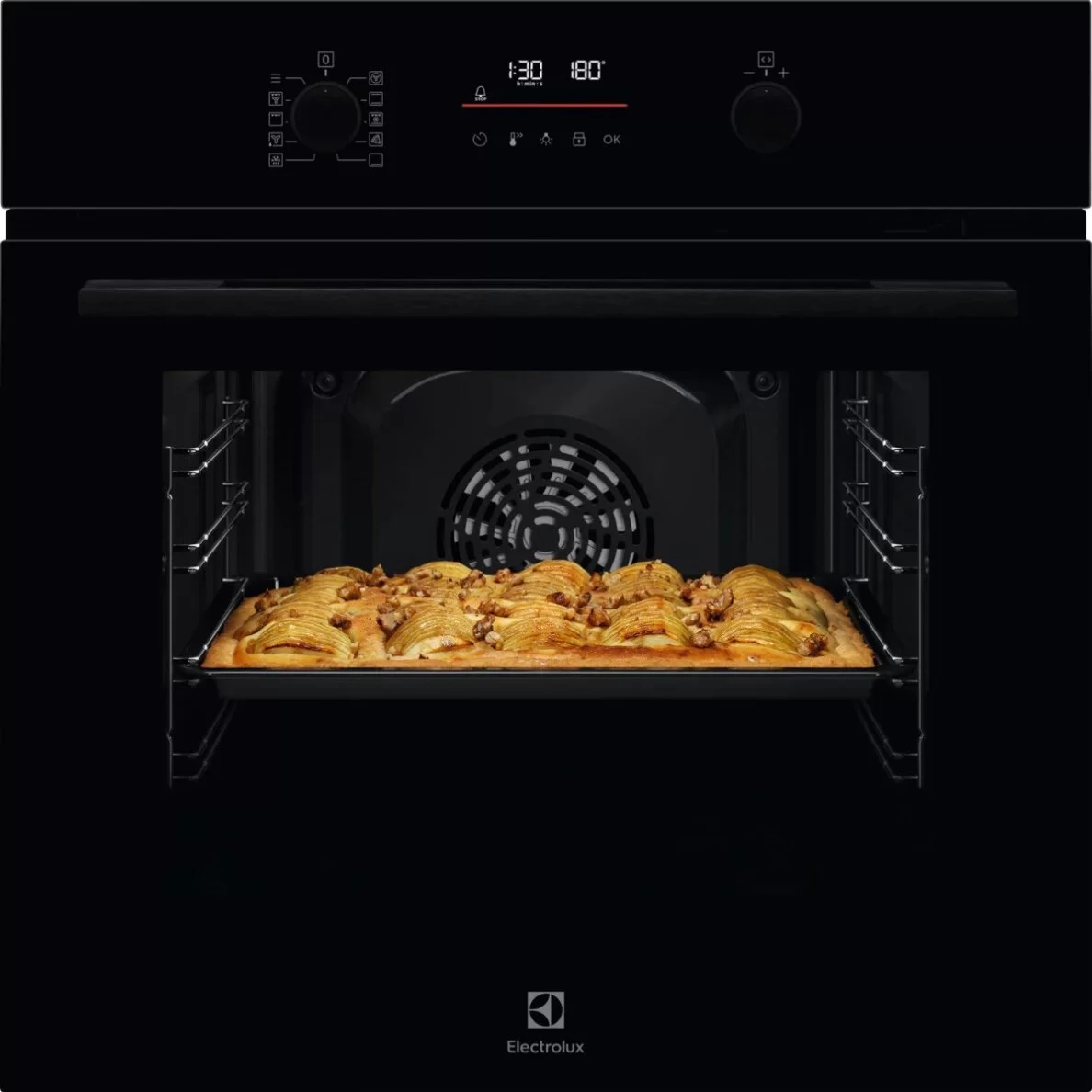 Духовой шкаф Electrolux EOFDP46BK (SurroundCook 500 / 65 л / до 250°C / Чёрный, стекло / Пиролиз / боковые напр. / SoftClose)-0