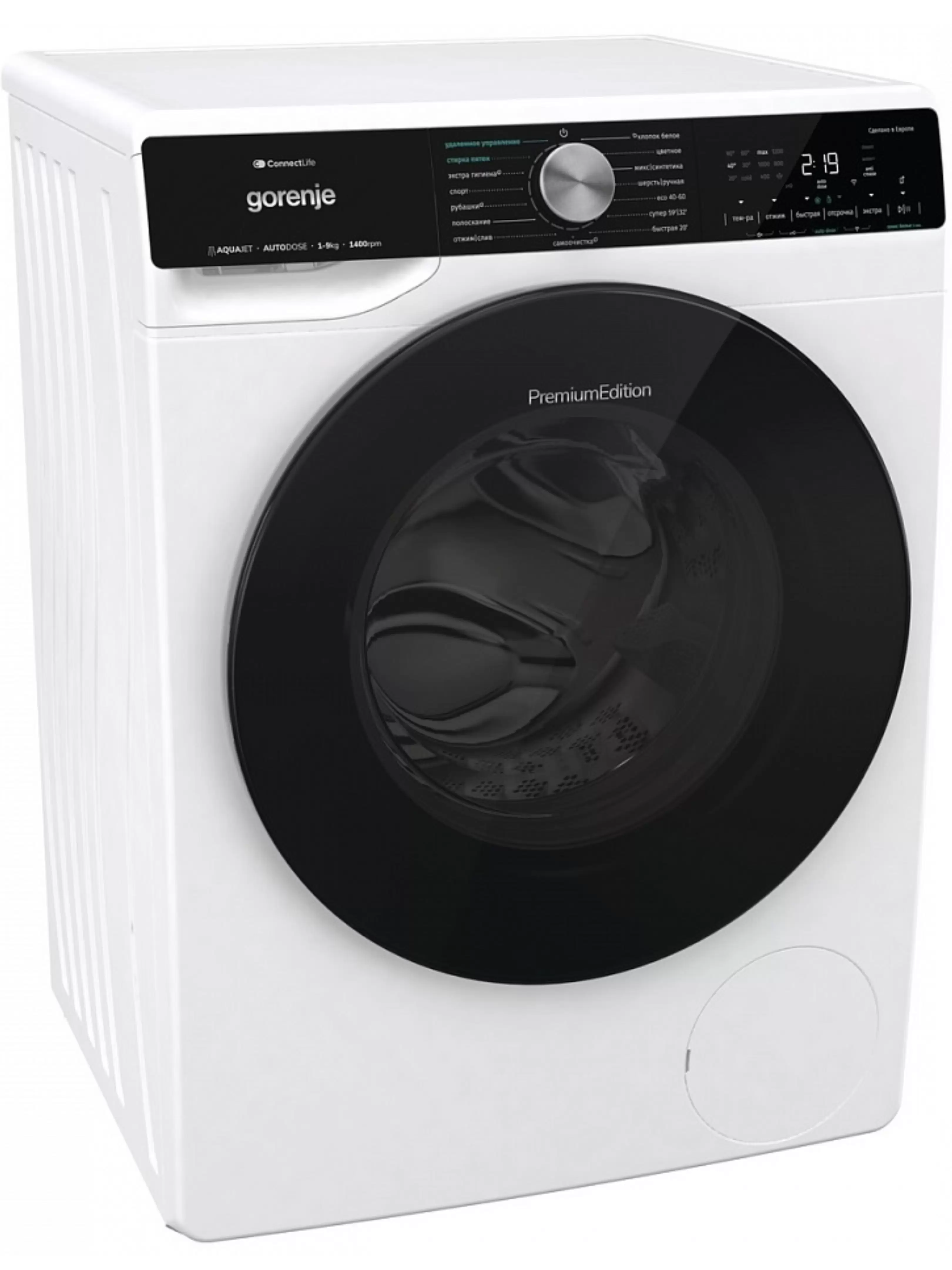 Стиральная машина Gorenje WNS94A1AWIFI/C (G800 / 54,5см / 9кг / 1400об / пар / StopAddGo / AddClothes / Inverter PowerDrive / Wi-Fi / А+++)-1