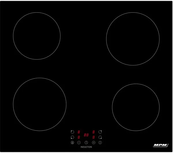 Поверхность индукционная MPM MPM-60-IM-13 (Черная / стеклокерамика / 4 конфорки / 6 кВт)-0