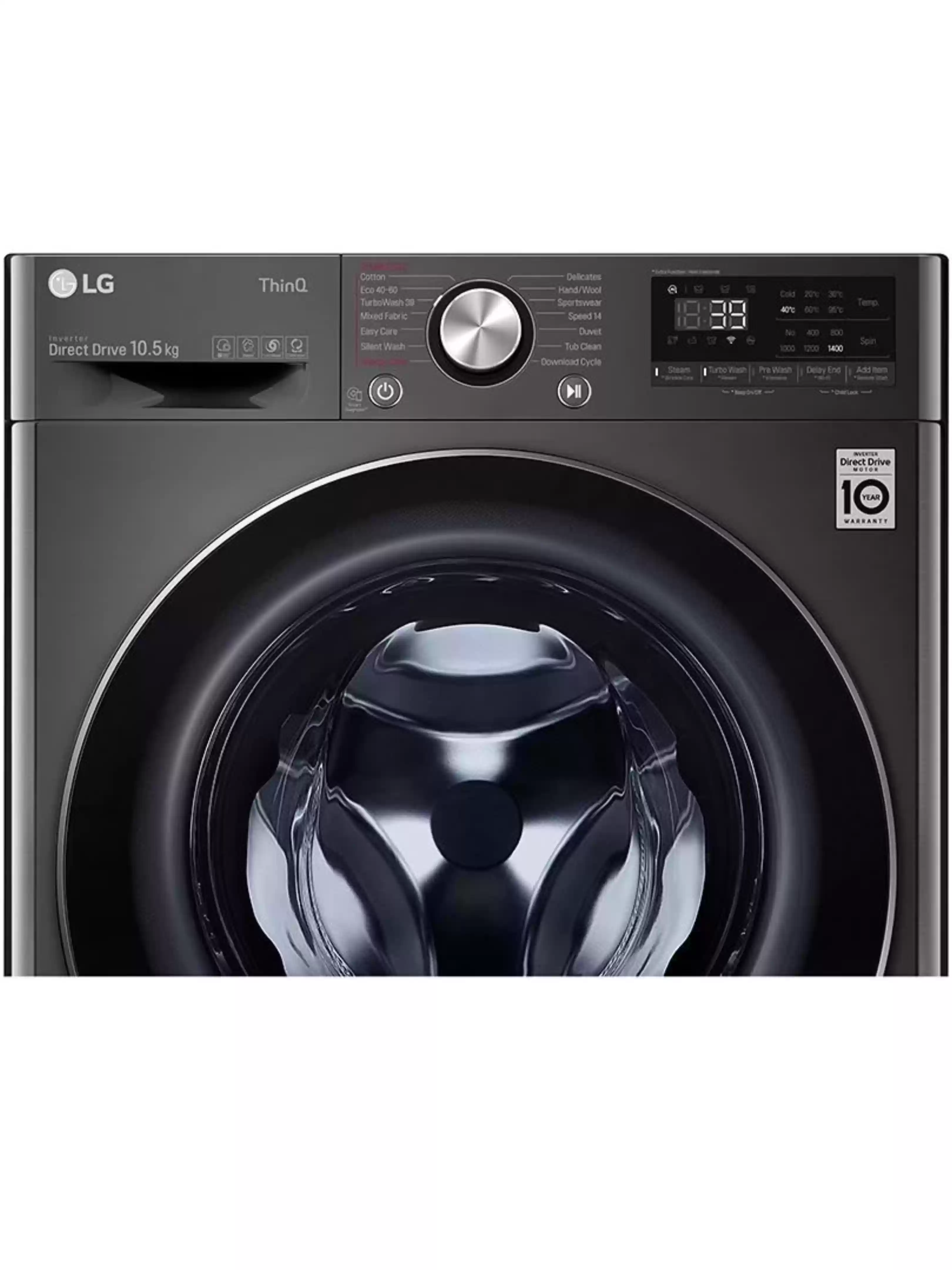 Стиральная машина LG F4WV910P2SE (56.5см / 10,5кг / 1400об / пар / добавление белья / AI DD / Steam+ / Wi-Fi / Inverter Direct Drive / A+++ / Чёрная)-4