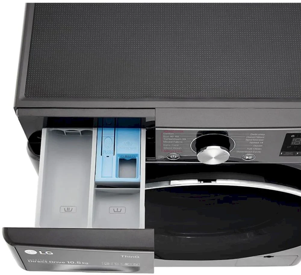 Стиральная машина LG F4WV910P2SE (56.5см / 10,5кг / 1400об / пар / добавление белья / AI DD / Steam+ / Wi-Fi / Inverter Direct Drive / A+++ / Чёрная)-6