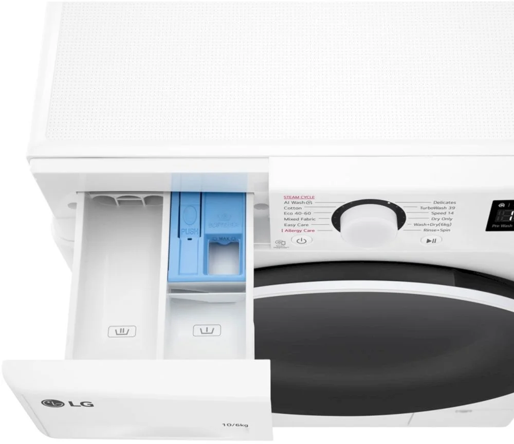 Стирально-сушильная машина LG F4DR510S0W (56.5см / 10кг / 6кг / 1400об / пар / AI DD / TurboWash™360 / Inverter Direct Drive / A+++)-6