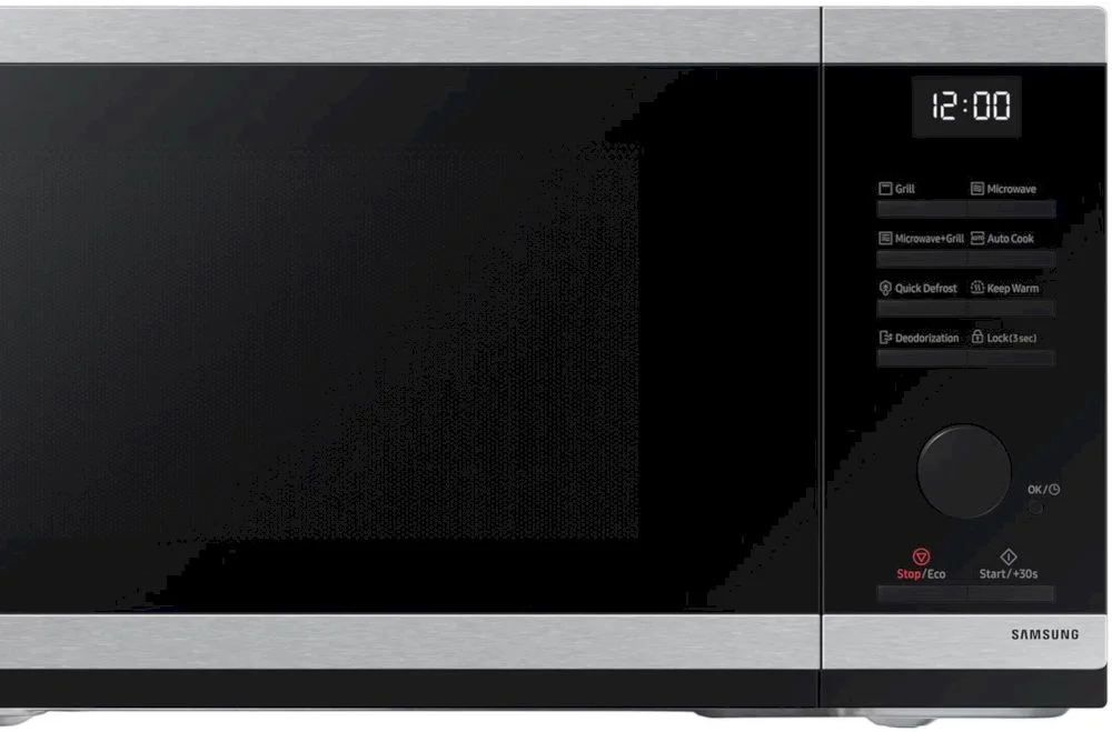 Микроволновая печь Samsung MG23DG4524ATE2 (23 л, 800 Вт, переключатели поворотный механизм, кнопки, гриль 1150 Вт, дисплей, черный/нерж. сталь)-7