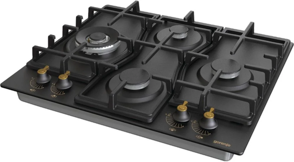 Поверхность газовая Gorenje GW6D42CLB (Classico / черный / конфорки ромбом / эмаль / чугун / WOK)-2