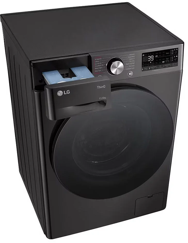 Стирально-сушильная машина LG F4DR711S2BA (56.5см /11кг/6кг/ 1400об / пар / AI DD / TurboWash™360 / Wi-Fi / Inverter Direct Drive / A+++ / Чёрная)-11