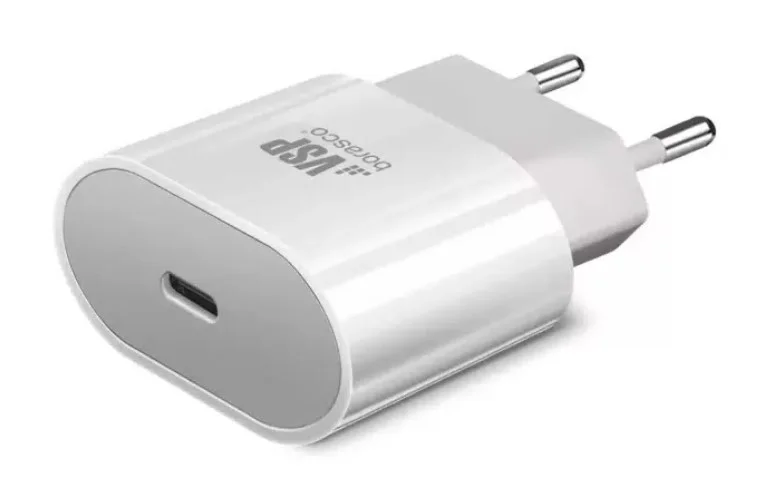 Сетевое зарядное устройство Borasco, (Type-C/20W/3А/PD), Белое-0