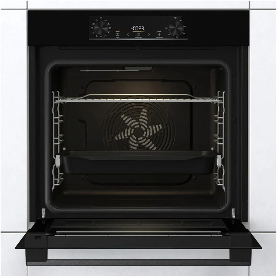 Духовой шкаф Gorenje BO6735E05B (Essential / 77 л / до 300 °C / Чёрный, стекло / AquaClean / PerfectGrill / телескоп. направляющие (x1) / А / IconLED)-2