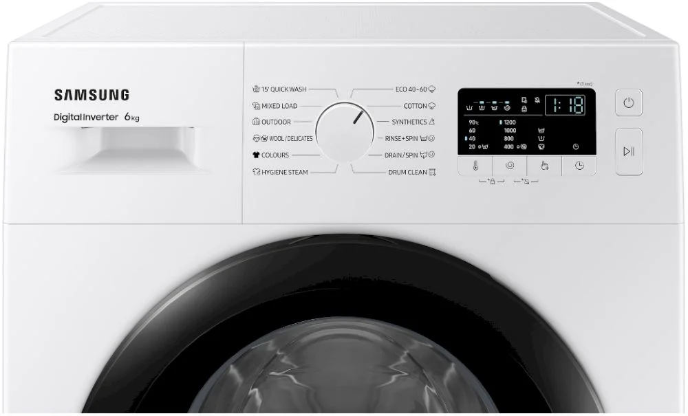 Стиральная машина Samsung WW60A3120BE/LE (40см / 6кг / 1200об / пар / Drum Clean / мотор - Digital Inverter)-6