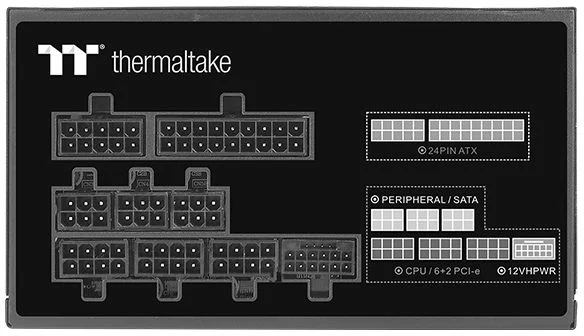Блок питания Thermaltake 650W Toughpower GF A3 модульный (80+ Gold, 20+4 pin, 2x 4+4 pin CPU, 12VHPWR, 4x 6+2 pin PCI-E, Smart Zero Fan, 120mm Fan)-1