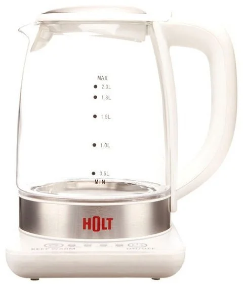 Чайник HOLT HT-KT-001 (2200Вт / 2л / стекло / белый)-0