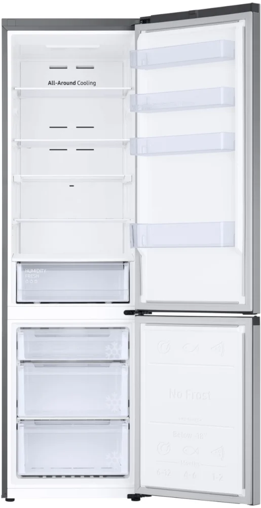 Холодильник Samsung RB38C671DSA/EF (Объем - 390 л / Высота - 203 см / A+ / Нерж. сталь / NoFrost / Space Max / All Around Cooling / Wi-Fi)-3