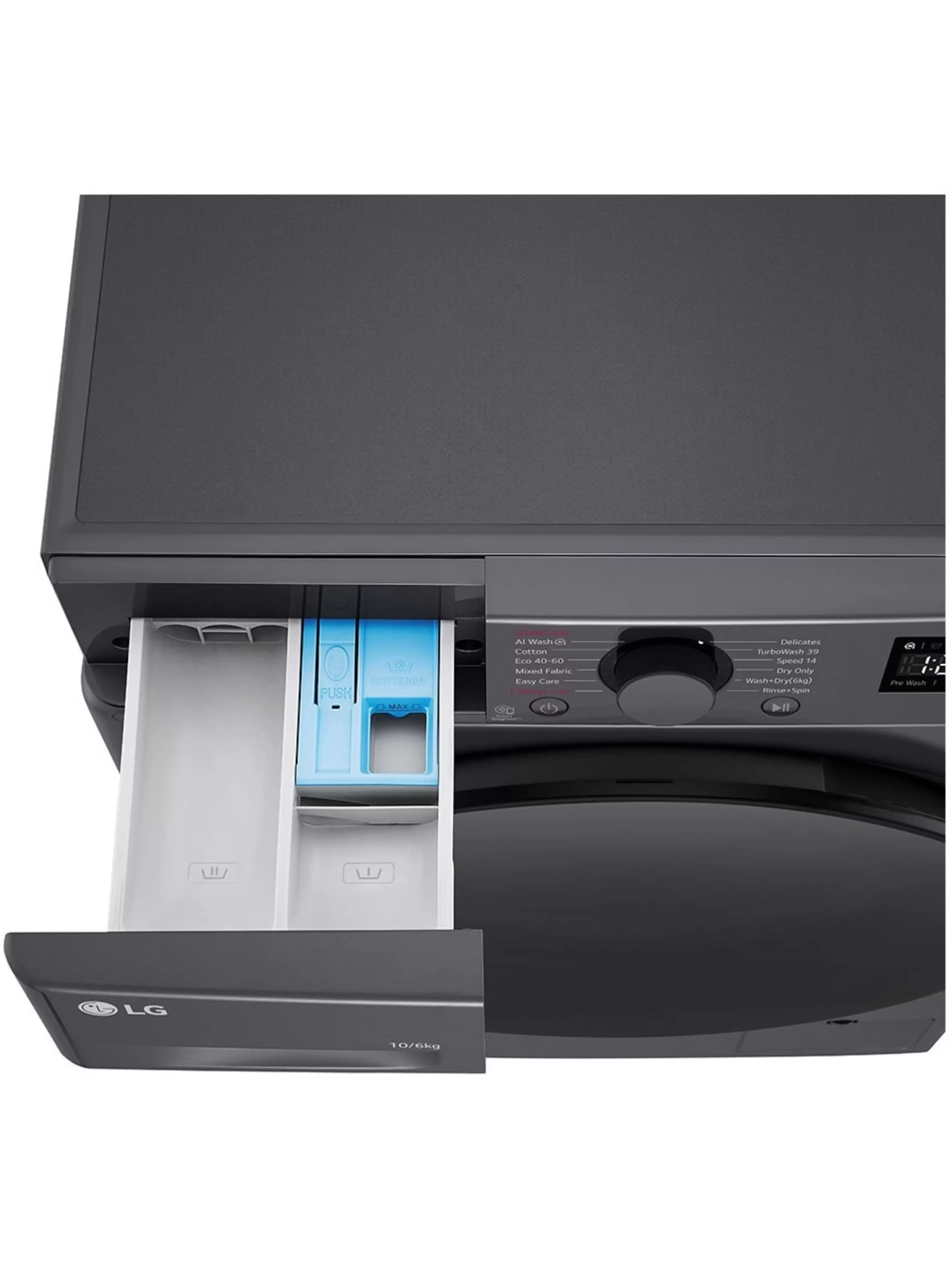 Стирально-сушильная машина LG F4DR510S2M (56.5см / 10кг / 6кг / 1400об / пар / AI DD / TurboWash™360 / Inverter Direct Drive / A+++ / Чёрная)-6