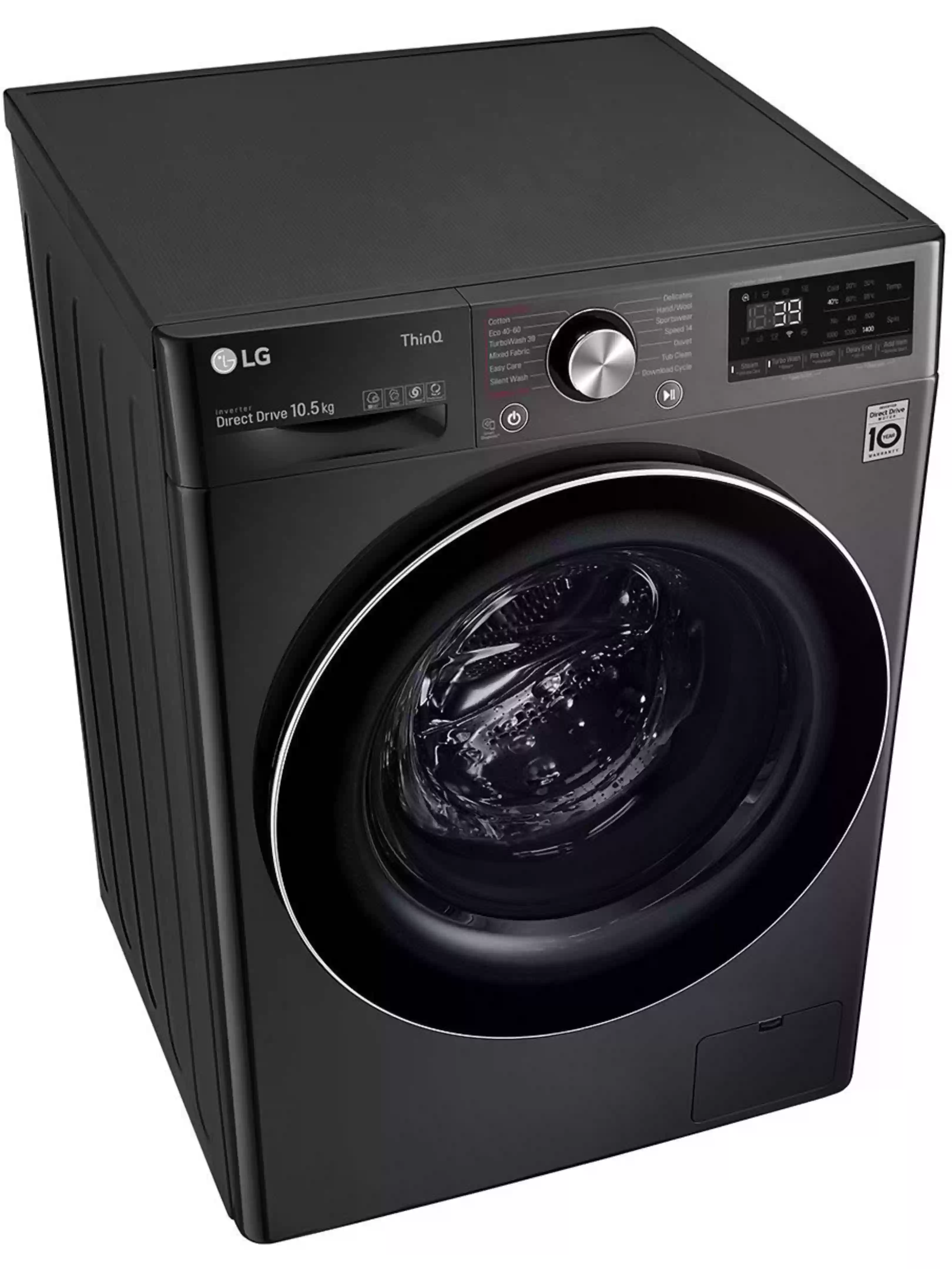 Стиральная машина LG F4WV910P2SE (56.5см / 10,5кг / 1400об / пар / добавление белья / AI DD / Steam+ / Wi-Fi / Inverter Direct Drive / A+++ / Чёрная)-7