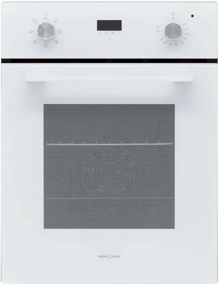 Духовой шкаф KRONA RITUS 45 WH (Узкий, 45 см / 45 л / до 260 °C / Белое стекло / Рельефные направляющие / Гриль / А)-0