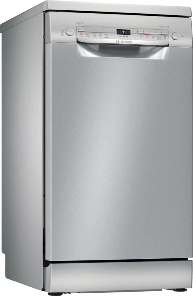 Машина посудомоечная отдельностоящая 45 см Bosch SPS2IKI04E (Serie2 / 9 комплектов / Home Connect / Таймер / DuoPower /AquaStop / Серая)-0