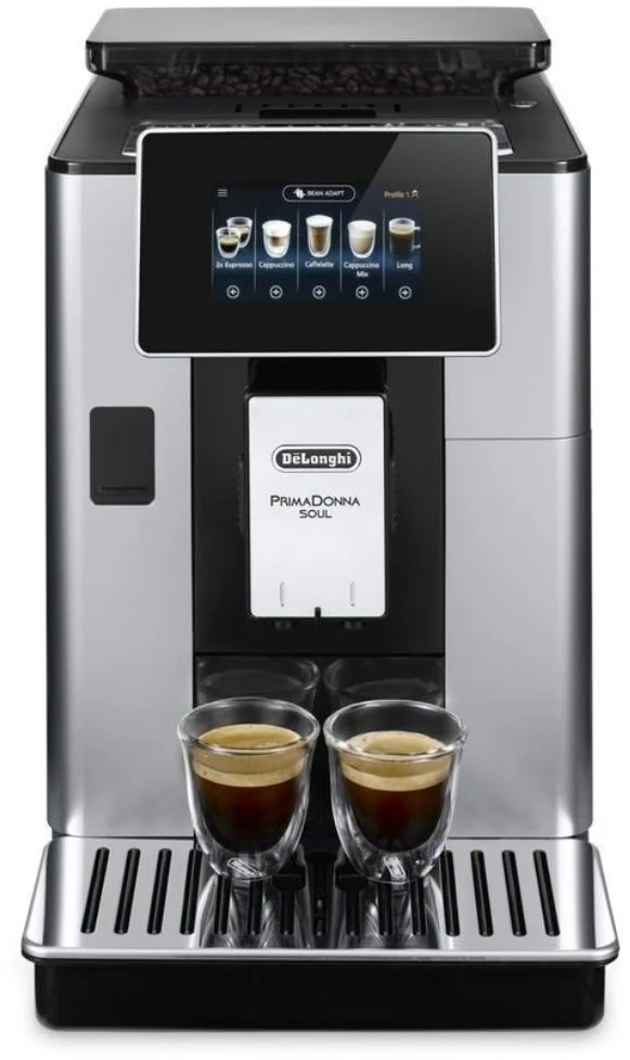 Кофемашина DeLonghi PrimaDonna SOUL ECAM610.55.SB (кофе зерновой, молотый/ 1450 Вт/ 2.2 л/ автоматический капучинатор/ 18 напитков)-1