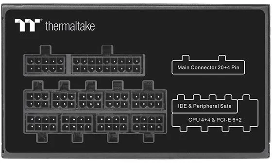 Блок питания Thermaltake 850W Toughpower PF1 модульный (80+ Platinum, 20+4 pin, 2x 4+4 pin CPU, 6x 6+2 pin PCI-E, 12 SATA, Smart Zero Fan, 120mm Fan)-1