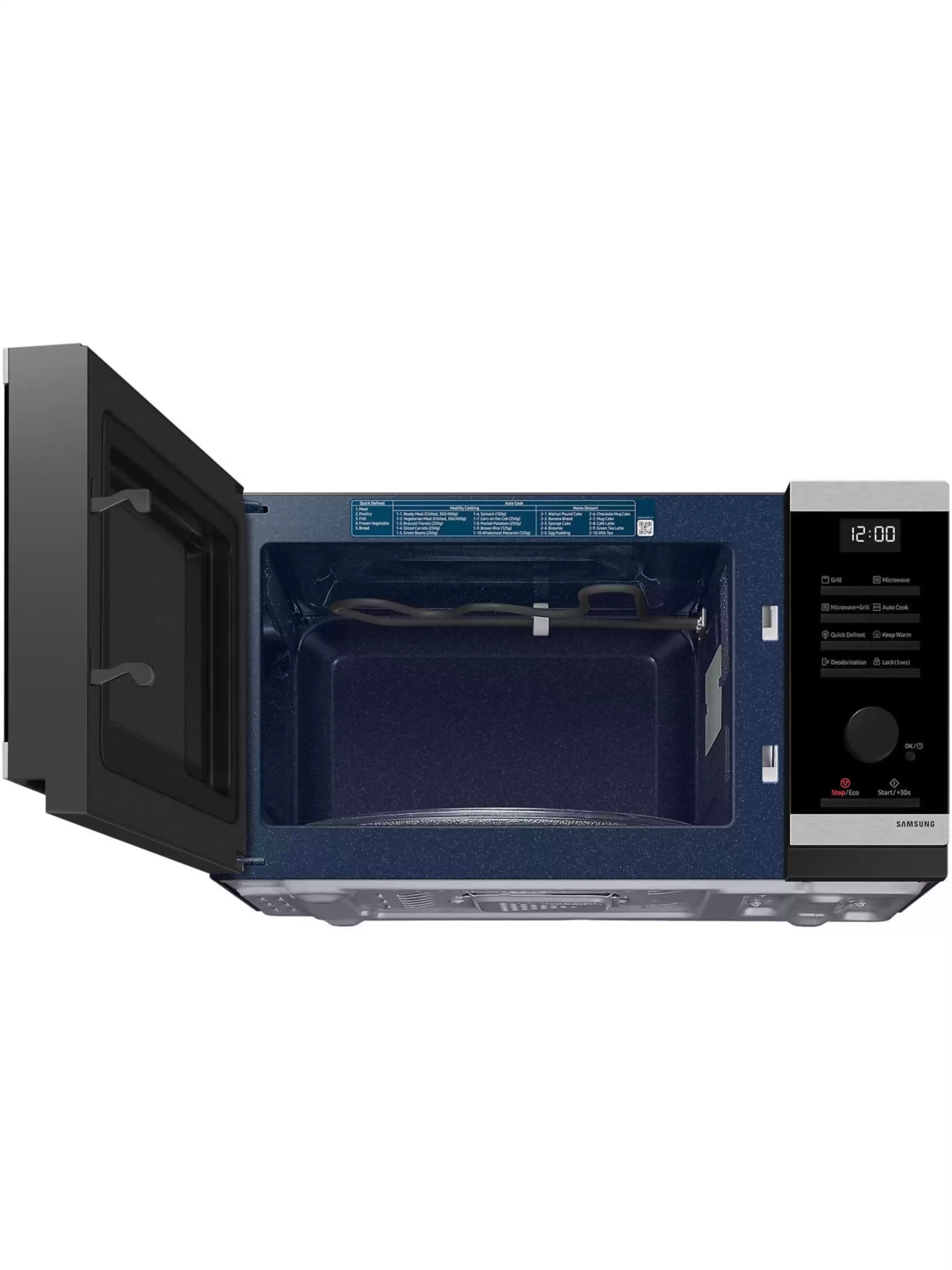 Микроволновая печь Samsung MG23DG4524ATE2 (23 л, 800 Вт, переключатели поворотный механизм, кнопки, гриль 1150 Вт, дисплей, черный/нерж. сталь)-5