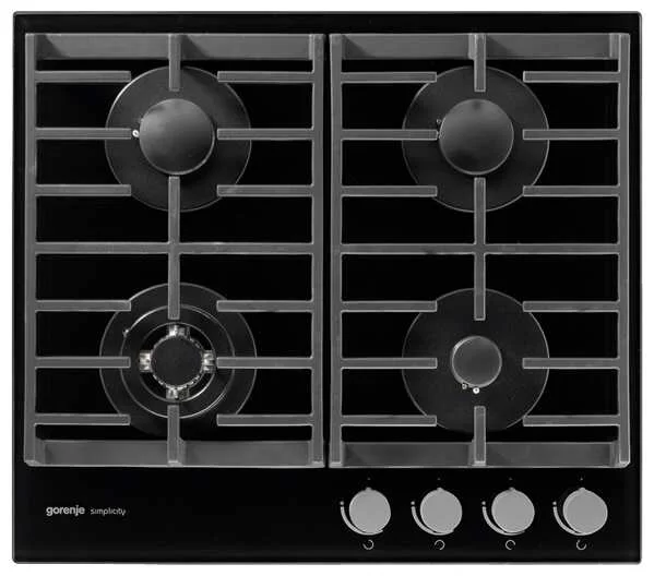 Поверхность газовая Gorenje GT6SY2B (Simplicity / черный / закаленное стекло / чугун / WOK)-0