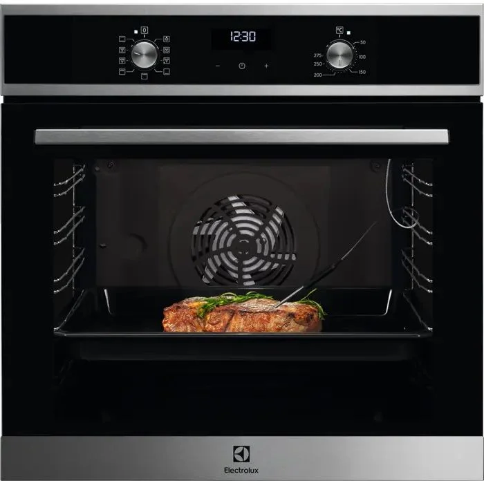 Духовой шкаф Electrolux EOE5C71X (SenseCook 700 / 72 л / до 275°C / Чёрный + нерж. сталь / Каталитич. / телескоп. напр. (x1) / термозонд / SoftClose)-0