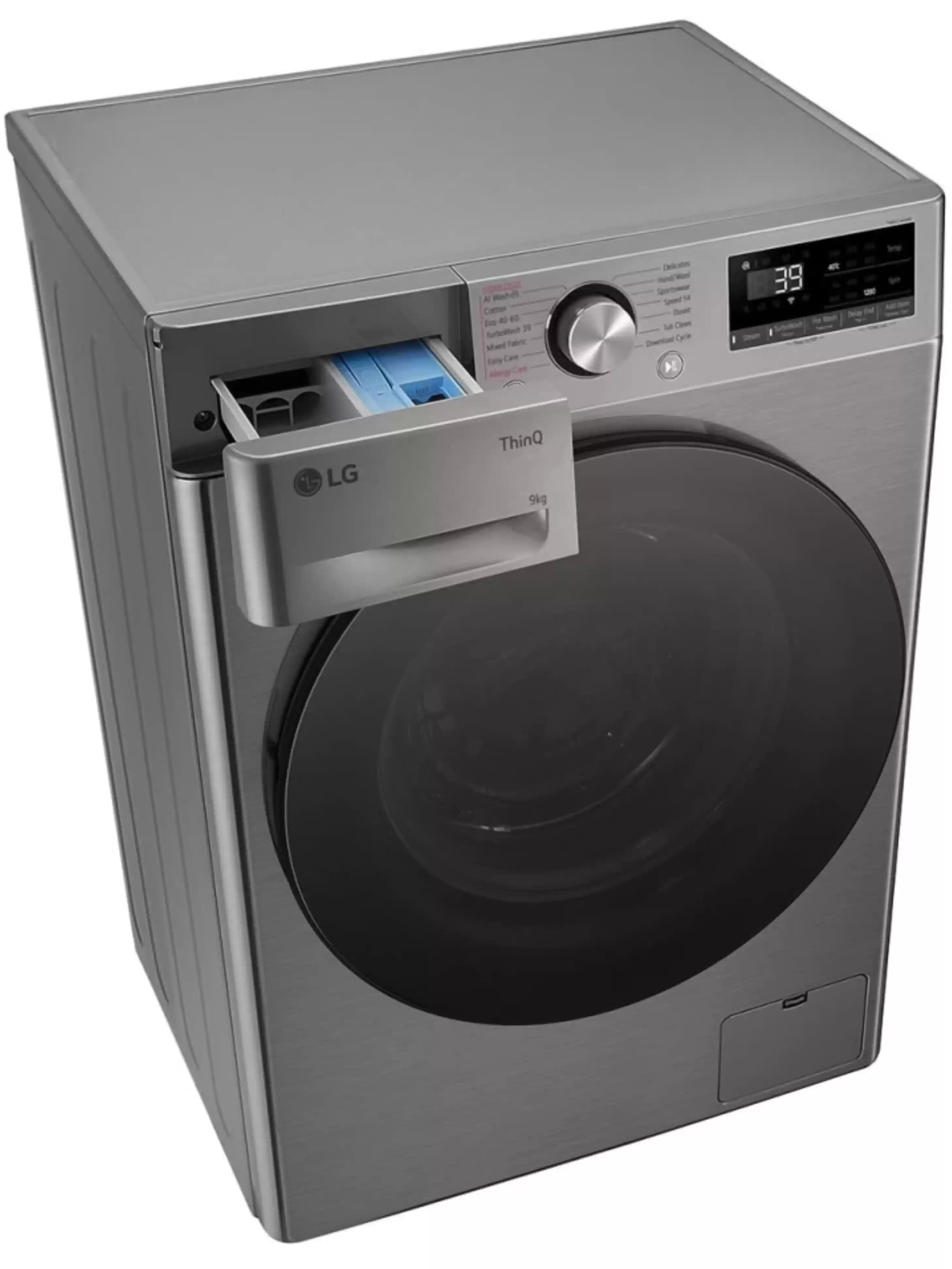 Стиральная машина LG F2WR709S2P (47.5см /9кг/1200об/пар/ добавление белья / AI DD ™ / TurboWash™ 360˚ / Wi-Fi / Inverter Direct Drive / A+++ / Серая)-8