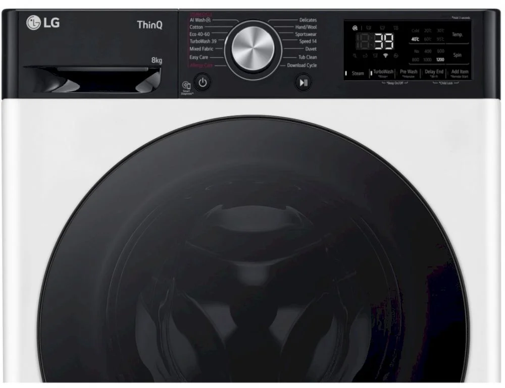 Стиральная машина LG F2WR708S2H (47.5см / 8кг / 1200об / пар / добавление белья / AI DD ™ / TurboWash™ 360˚ / Wi-Fi / Inverter Direct Drive / A+++)-8