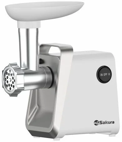 Мясорубка Sakura SA-6431W (1600 Вт/ реверс/ 2 насадки/ белый)-0