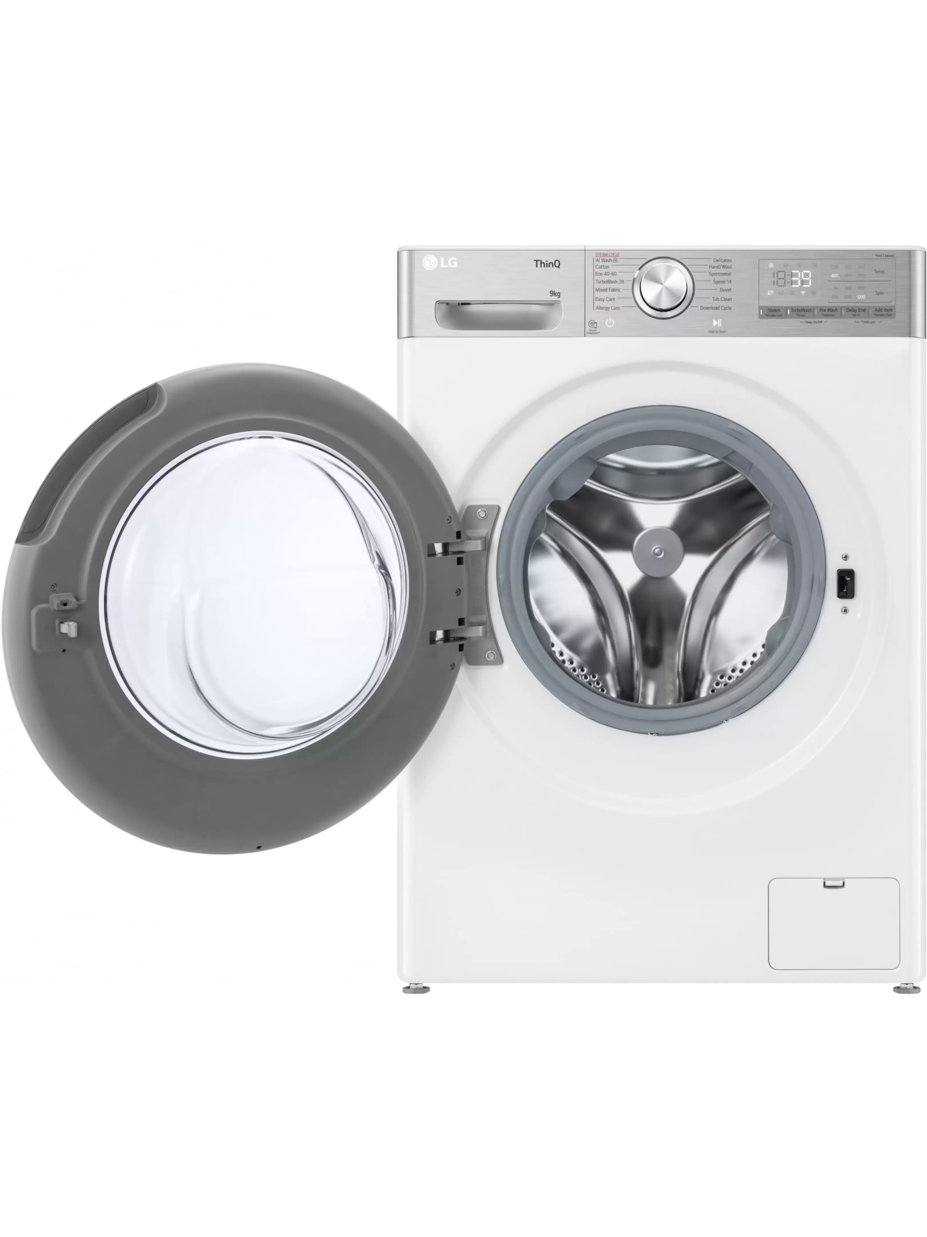 Стиральная машина LG F2WR909P3W (47.5см / 9кг / 1200об / пар / добавление белья / AI DD ™ / TurboWash™ 360˚ / Wi-Fi / Inverter Direct Drive / A+++)-3