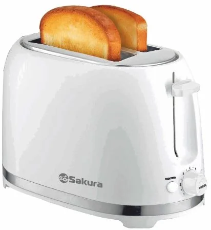 DSP Тостер Sakura SA-7610W (750 Вт/ тостов - 2/ подогрев, размораживание, поддон для крошек/ белый)-0