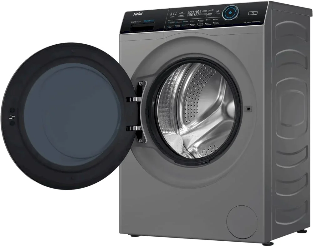 Стирально-сушильная машина Haier HWD80-BP14979S (53,5см / 8/5кг / 1400об / пар / Инверторный Двигатель / Серебро)-4